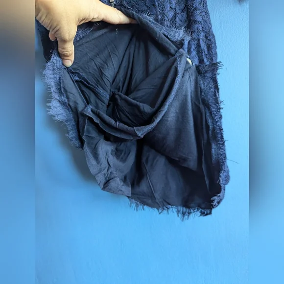 Diane von Furstenberg Size 2 Navy Blue Zarita Lace Lined Dress - Picture 5 of 8